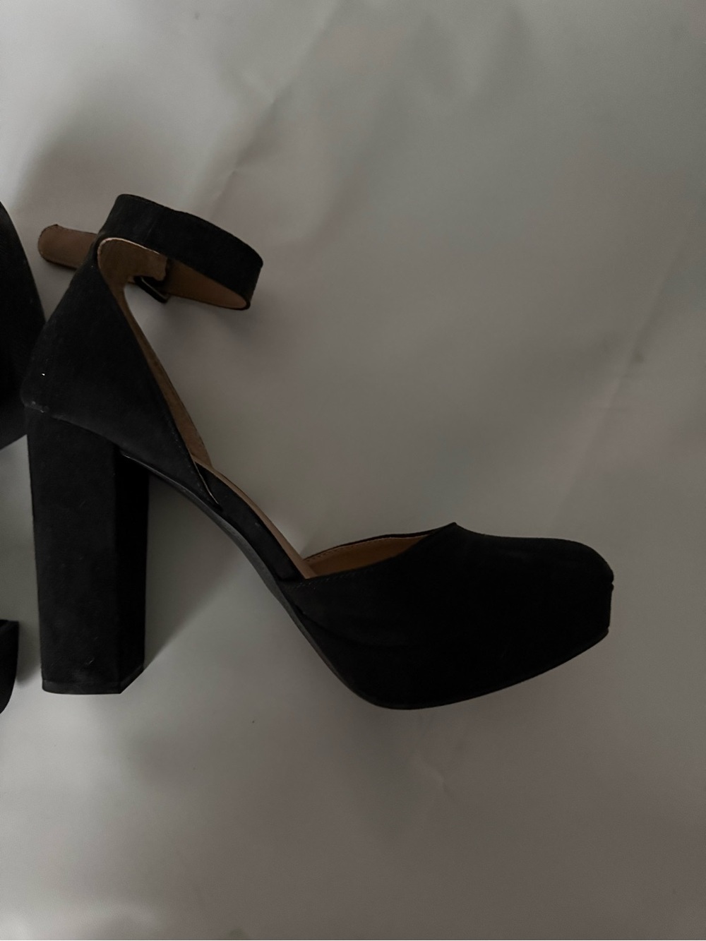 Sun + Stone Black Ankle-Strap Platform Pump